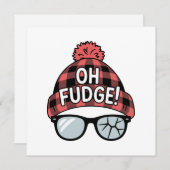 Kerst Oh Fudge Xmas Vakantie Grappige Feestdag  Feestdagenkaart (Voorkant / Achterkant)