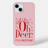 Kerst Oh herten iPhone 15 plus hoesje (Achterkant)