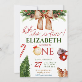 Kerst Oh wat een leuke eerste verjaardag uitnodigi Kaart