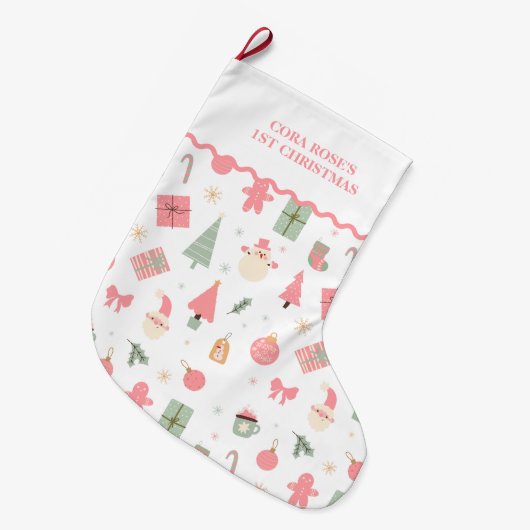 Kerst Oh wat leuk eerste kerst Grote Kerstsok (Voorkant (Hangend))