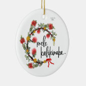 Kerst 'Ohi'a Lehua krans porselein ornament (Rechts)