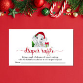 Kerst Olifant Baby Meisje Douche Luier Raffle Informatiekaartje