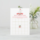Kerst Olifant Baby shower Bingo Kaart (Staand voorkant)