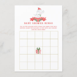Kerst Olifant Baby shower Bingo Kaart