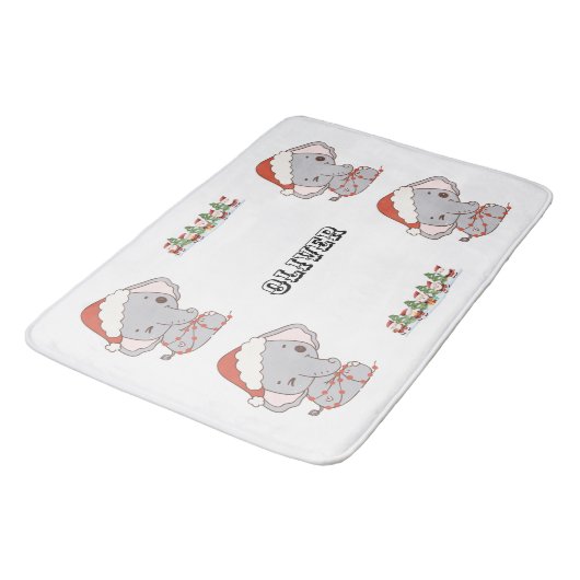 Kerst Olifant Badkamermat Badmat (Gekanteld)