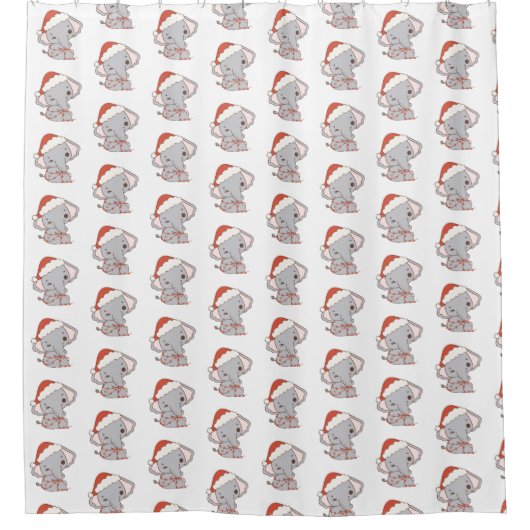 Kerst Olifant Douchegordijn (Voorkant)