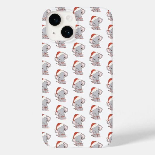 Kerst Olifant iPhone Case (Achterkant)