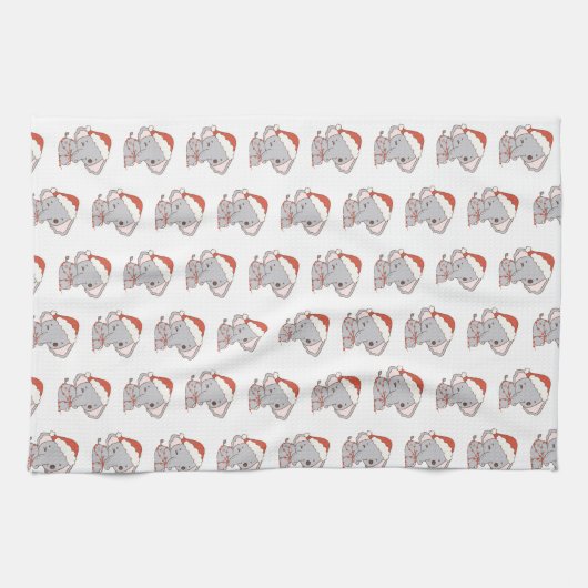 Kerst Olifant Keuken Handdoeken (Horizontaal)