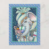 KERST OLIFANT, KRONKELIG VAN GESCHENKEN & GOEDE JU FEESTDAGENKAART (Voorkant)