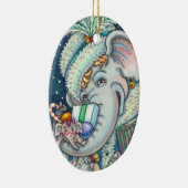 KERST OLIFANT, KRONKELIG VAN GESCHENKEN & GOEDE JU KERAMISCH ORNAMENT (Rechts)