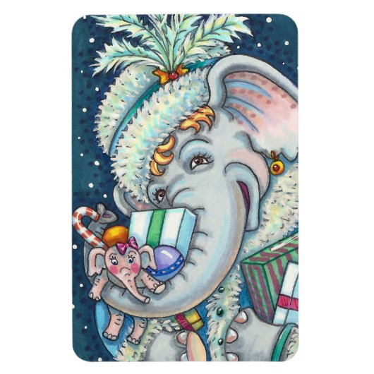 KERST OLIFANT, KRONKELIG VAN GESCHENKEN & GOEDE JU MAGNEET (Verticaal)