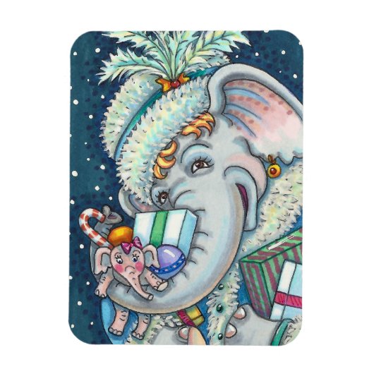 KERST OLIFANT, KRONKELIG VAN GESCHENKEN & GOEDE JU MAGNEET (Verticaal)