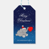 Kerst olifant met geschenken cadeaulabel (Voorkant)