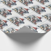 Kerst olifant met geschenken cadeaupapier (Hoek)