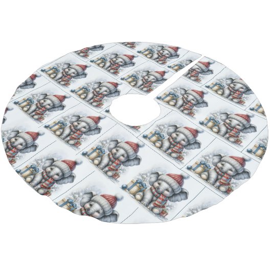 Kerst olifant met geschenken kerstboom rok (Gekanteld)