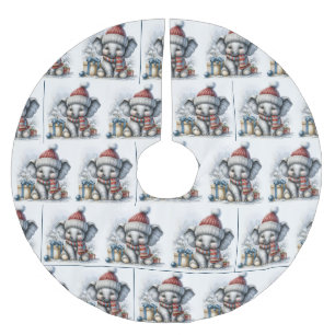 Kerst olifant met geschenken kerstboom rok