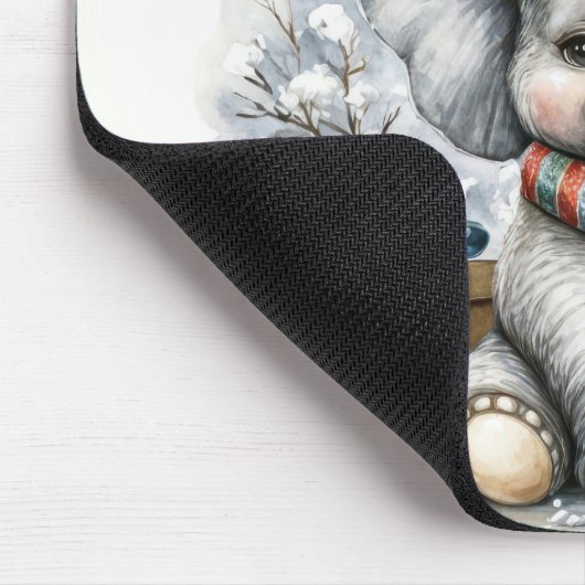Kerst olifant met geschenken muismat (Hoek)