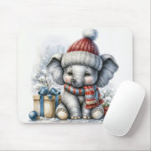 Kerst olifant met geschenken muismat (Met muis)