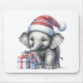 Kerst olifant met geschenken muismat (Voorkant)