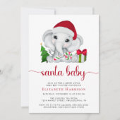 Kerst Olifant Santa Baby Jongen Douche Kaart (Voorkant)