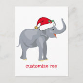 Kerst Olifant Santa Schattige Feestdagenkaart (Voorkant)