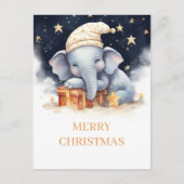 Kerst Olifant Waterverf Briefkaart (Voorkant)