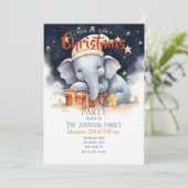 Kerst Olifant Waterverf Kaart (Staand voorkant)