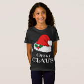Kerst Oma Claus Matching Pyjama Santa Hat X-ma T-shirt (Voorkant volledig)