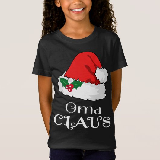 Kerst Oma Claus Matching Pyjama Santa Hat X-ma T-shirt (Voorkant)