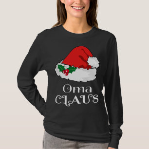 Kerst Oma Claus Matching Pyjama Santa Hat X-ma T-shirt