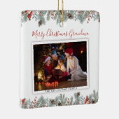 Kerst Oma Familie Foto Botanisch Keramisch Ornament (Rechts)