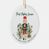 Kerst Oma Foto en Notenkraker Script Keramisch Ornament (Rechts)