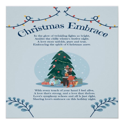Kerst omhelzen liefde gedicht perfect poster (Voorkant)