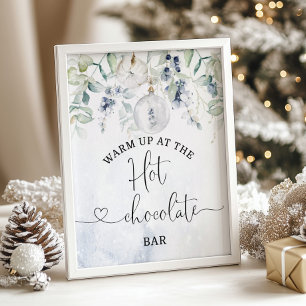 Kerst omhoog bij de Hot Chocolate bar Poster