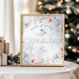 Kerst omhoog bij de warme chocoladebar poster