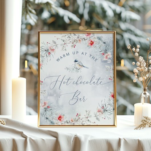 Kerst omhoog bij de warme chocoladebar poster