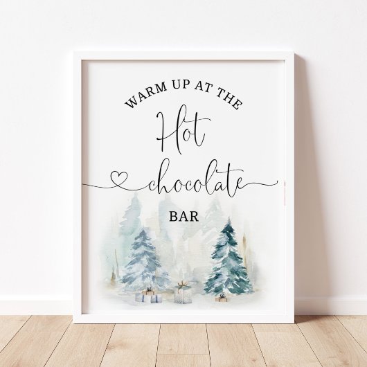 Kerst omhoog bij de warme chocoladebar poster