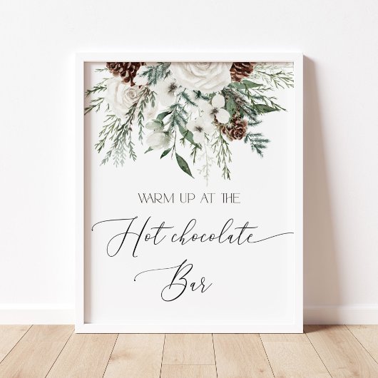 Kerst omhoog bij de warme chocoladebar poster