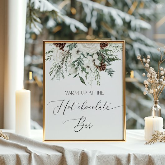 Kerst omhoog bij de warme chocoladebar poster