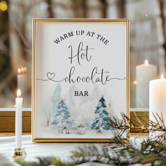 Kerst omhoog bij de warme chocoladebar poster