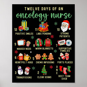 Kerst Oncologie Rn Verpleegster 12 Dagen Van Een O Poster