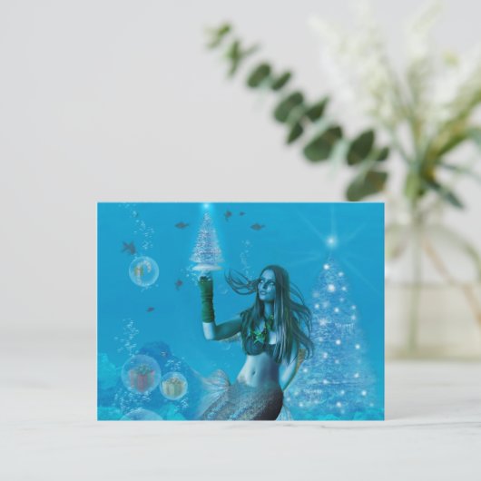 Kerst onder het Zee (Briefkaart) Feestdagenkaart (Staand voorkant)