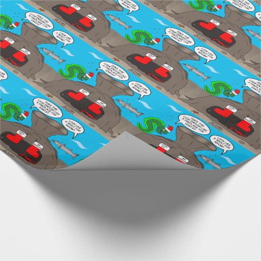 Kerst onderwater cadeaupapier (Hoek)