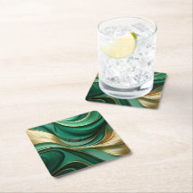 Kerst Onderzetter-groen en goud-