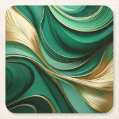 Kerst Onderzetter-groen en goud- Kartonnen Onderzetters (Voorkant)