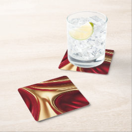 Kerst Onderzetter-Rood en Goud- Kartonnen Onderzetters