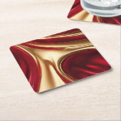 Kerst Onderzetter-Rood en Goud- Kartonnen Onderzetters (Schuin)