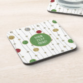 Kerst Onderzetters Rood en Groen Garland (Linkerzijde)