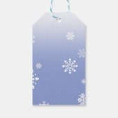 Kerst "Ondeugend" Gift Label Blauw met Sneeuwvlokk Cadeaulabel (Achterkant)