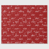 Kerst ONDEUGEND Tekst In Sneeuwvlokken Wrapping Pa Cadeaupapier (Vlak)